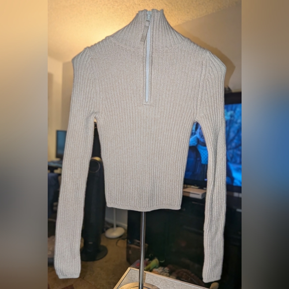 Aerie Cream Ribbed Sweater